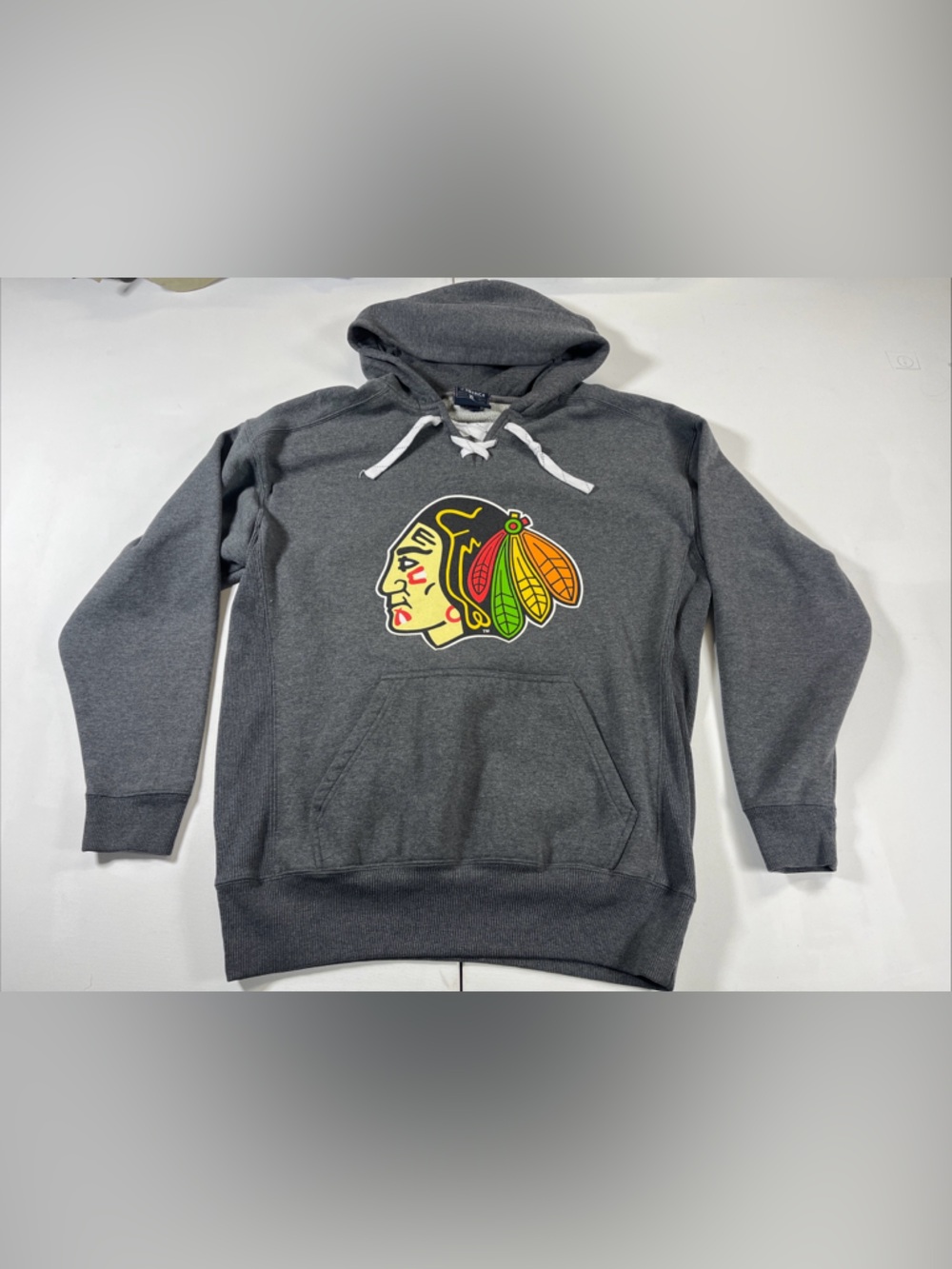 SOLD Chicago Blackhawks Hoodie Sweatshirt Gray J America NHL Hockey Men’s XL